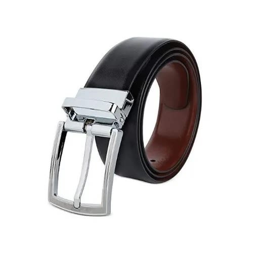Double Sided Reversible Men Leather Belt - Black-Brown