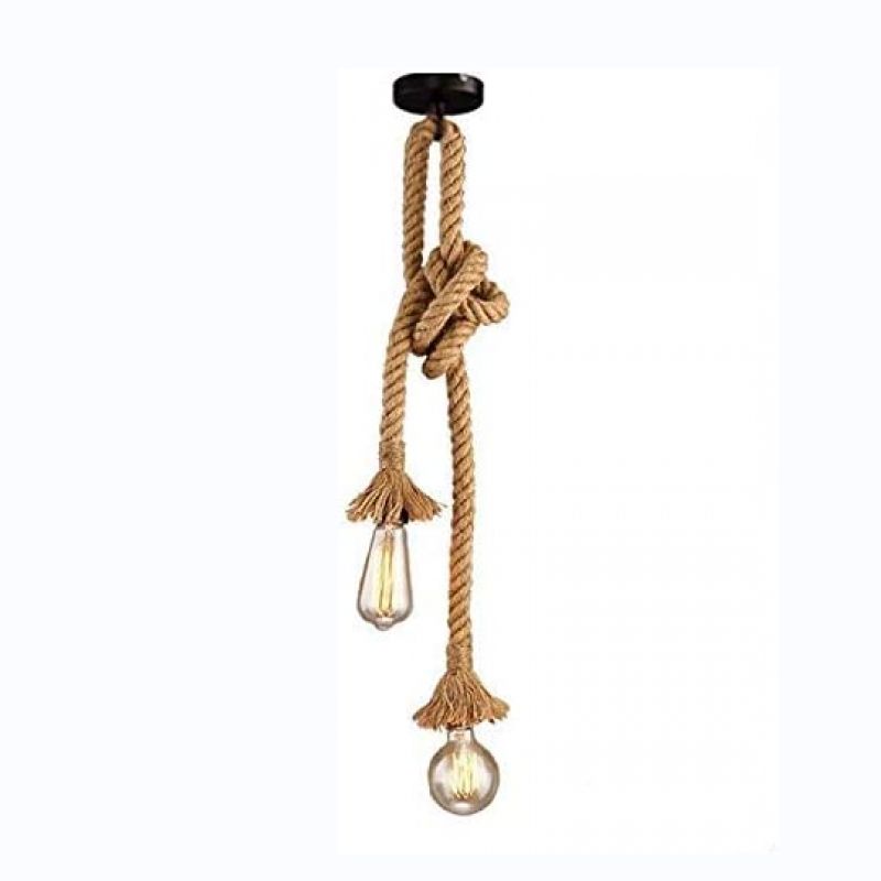 Double Head Hanging Light Of Hemp Rope