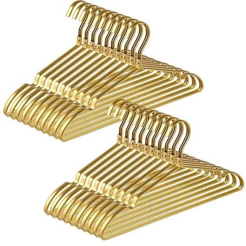 Aluminum Clothes Hangers- 20 Pieces - Golden