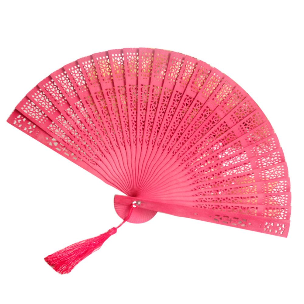 Garden Hand 2018 Fragrant Carved Wooden Bamboo Chinese #0523 Wedding Fan Party For Parties Folding Style
