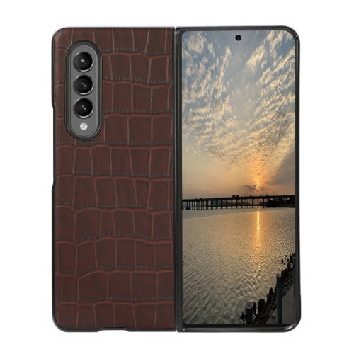 Flip Leather Crocodile Pattern Cover Case For Samsung Galaxy Zfold 3