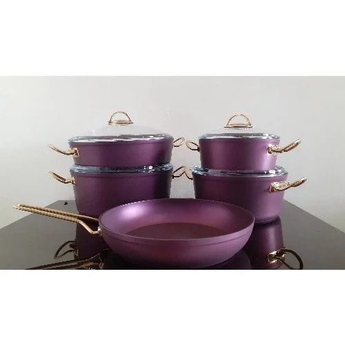 Oms Non-stick Professional Cookware Set - 9 Pcs - Purple