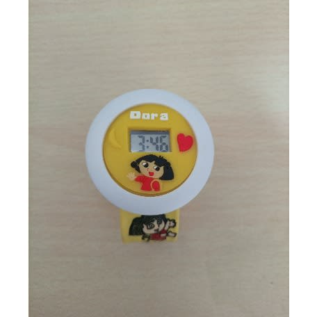 Dora The Explorer Cartoon Character Round Face Digital Watch - Yellow