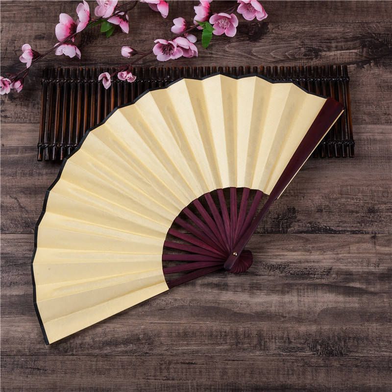 Japanese Fan Large Hand DIY Folding Bamboo Men/Women Event Chinese Color Rave Supplies For Plain 1pcs Party