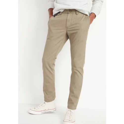 Slim Chino Pants For Men- Light Olive
