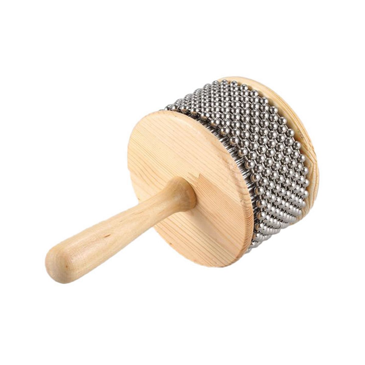 Wooden Cabasa Portable Children'S Teaching Instruments for Home and Kindergarten Steel Ball Hand Crank Toy