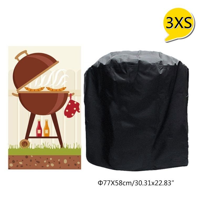 Waterproof BBQ Cover Grill Cover Anti Dust Rain Gas Charcoal Electric Barbeque Garden Grill Protection Outdoor 8 Sizes Black