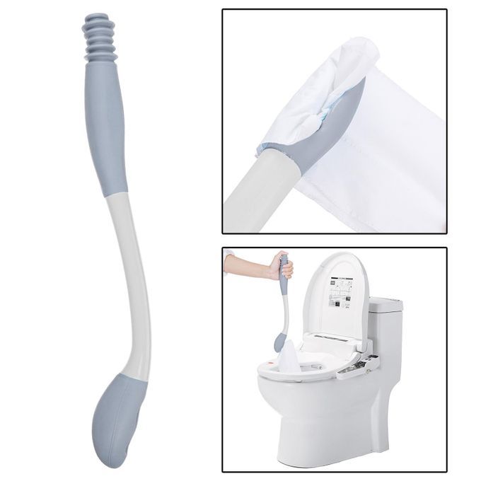 Bottom Toileting  Tool Comfort Tissue Grip Helper Self Grey White