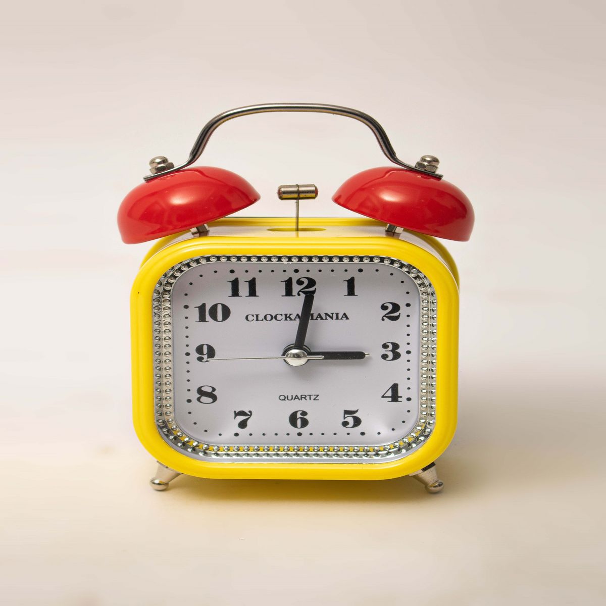Yellow And Red Double Bell Alarm Clock