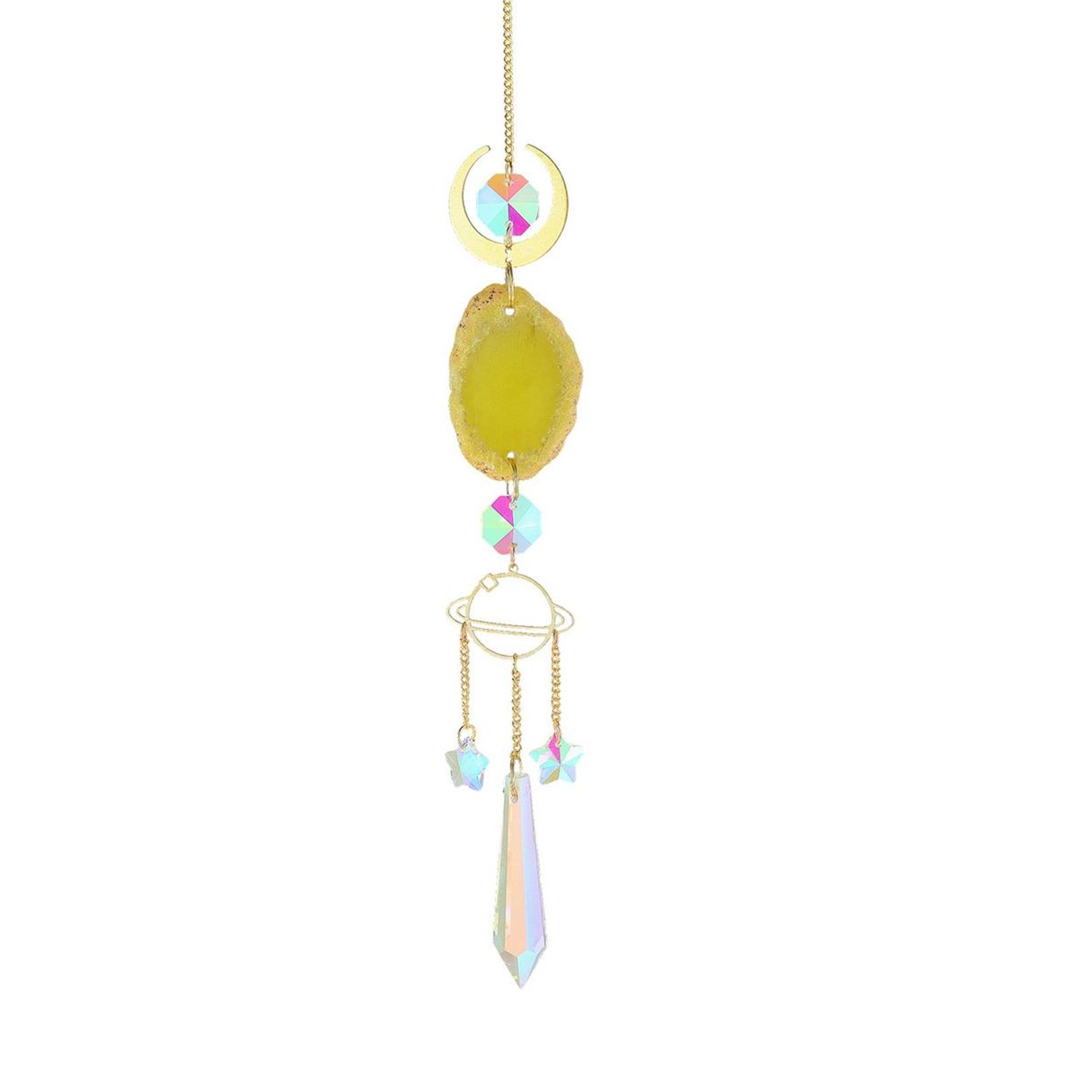 Prism Suncatcher Hanging Light Catcher Rainbow Maker Window Patio Ornament Yellow