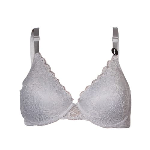 Womens Big Cup Laced T-shirt Bra - Grey