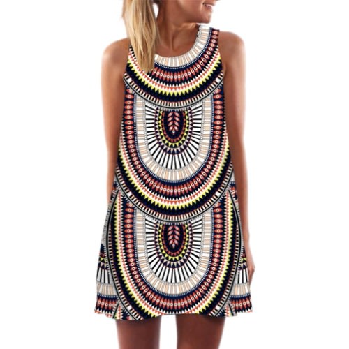 Women's Sleeveless Casual Print Dress