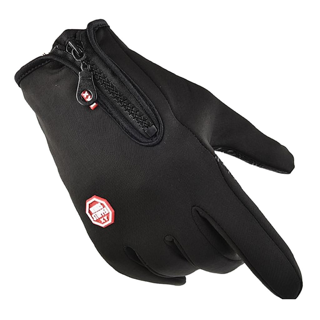 Men Women Winter Warm Windproof Waterproof Anti-slip Thermal Black M