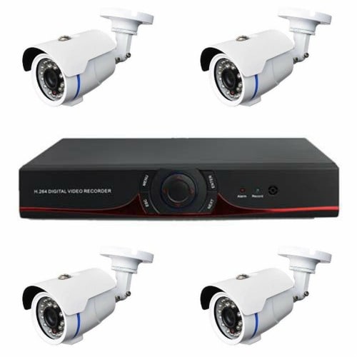 CCTV 4 Channels HD Outdoor Camera App View System