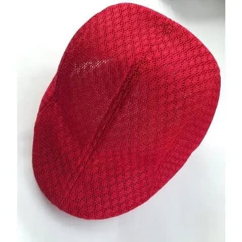 Mens Netted Holes Panama Hat - Red