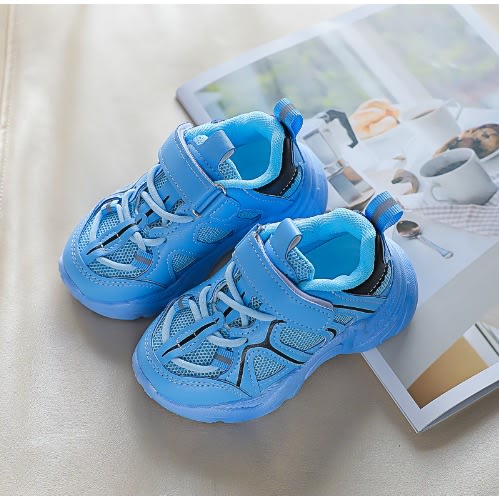 Children Hallow Breathable Sneakers - Blue