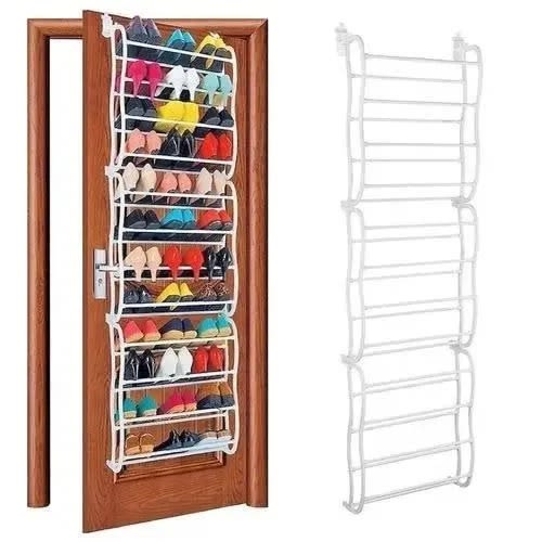 Over The Door And Wall Shoe Rack - White