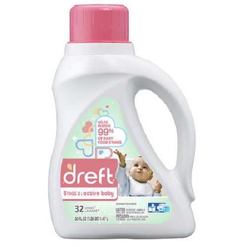 Dreft Stage 2: Active Hypoallergenic Liquid Baby Laundry Detergent 50 Ounces