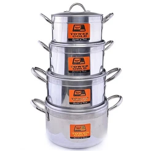 Gold Premium Cookware With Lids - Set Of 4