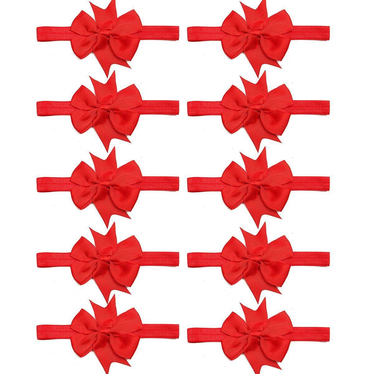 New 10Pcs Baby Kids Toddler Headwear Bow Knot Hairband Headband Accessories#Red