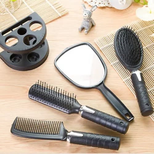 Hair Comb Brush Set With Mirror