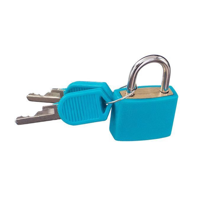 Small 22mm Padlock With Two Keys For Luggage Suitcase Light Blue