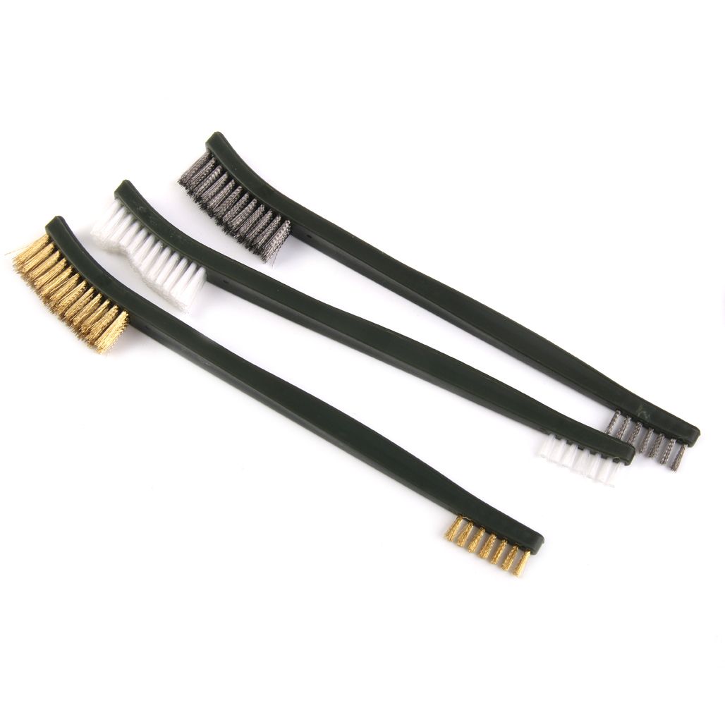 3Pc Double End Stainless Brush Brass Brush Nylon Brush Cleaning Tool
