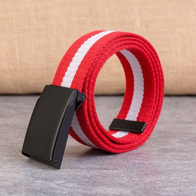Canvas Alloy Automatic Buckle Women Belt