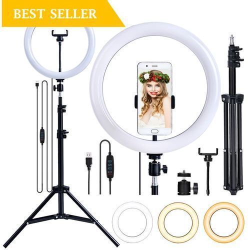12" Inches Automatic Led Ringlight With Stand &Camera Holder