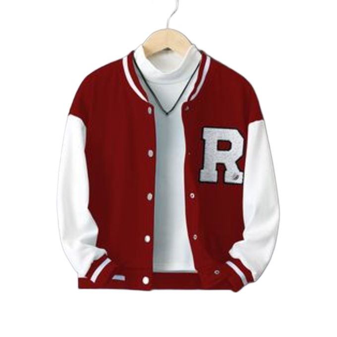 Envogue Well Tailored Varsity Jacket -  White & Red