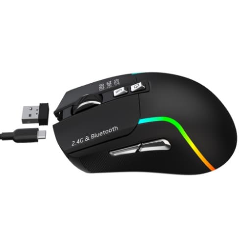 Green Lion Rechargeable Gaming Mouse - Black