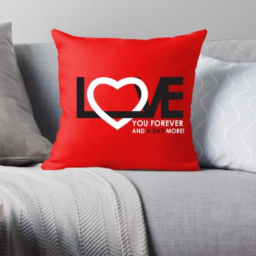 Love You Forever Valentine's Throw Pillow - Red