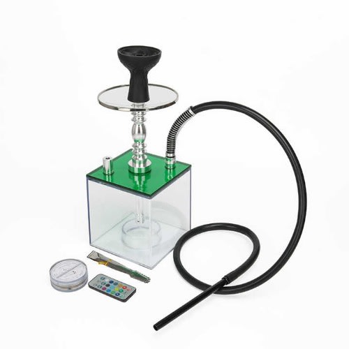 Hookah Acrylic Cube Design Shisha Pot - 2 hose