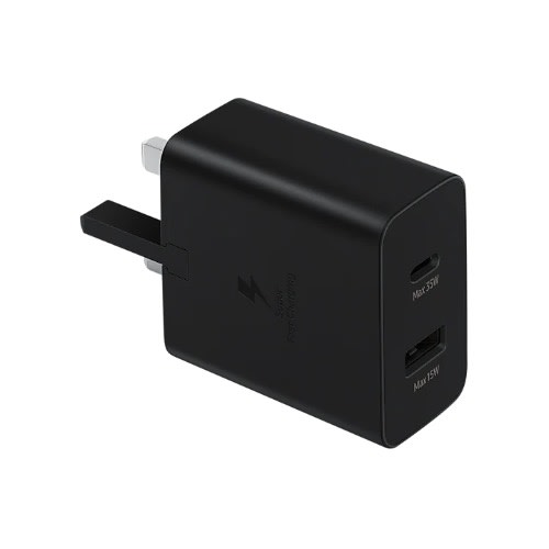 Multipurpose Samsung PD Power Adapter Duo - USB-C USB-A - 35w - Black