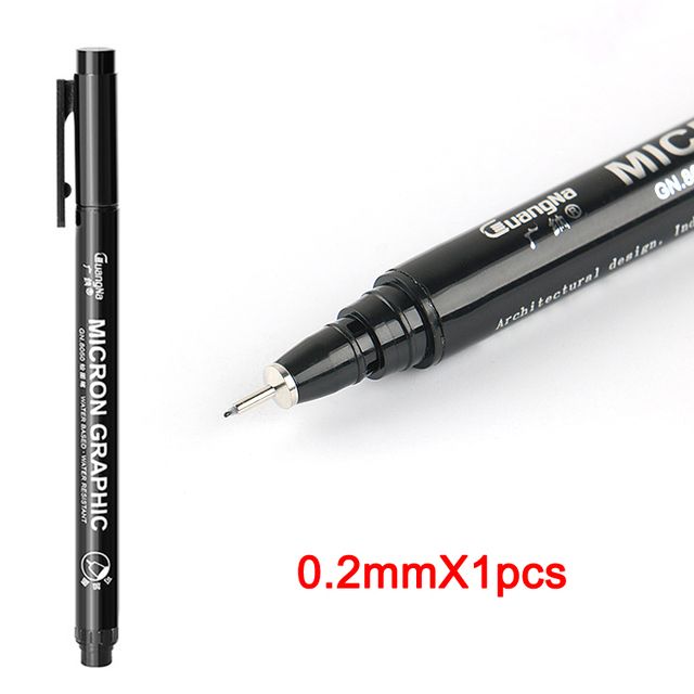 Black Fine Tip Sketch Pen Drawing Line Comic Anime