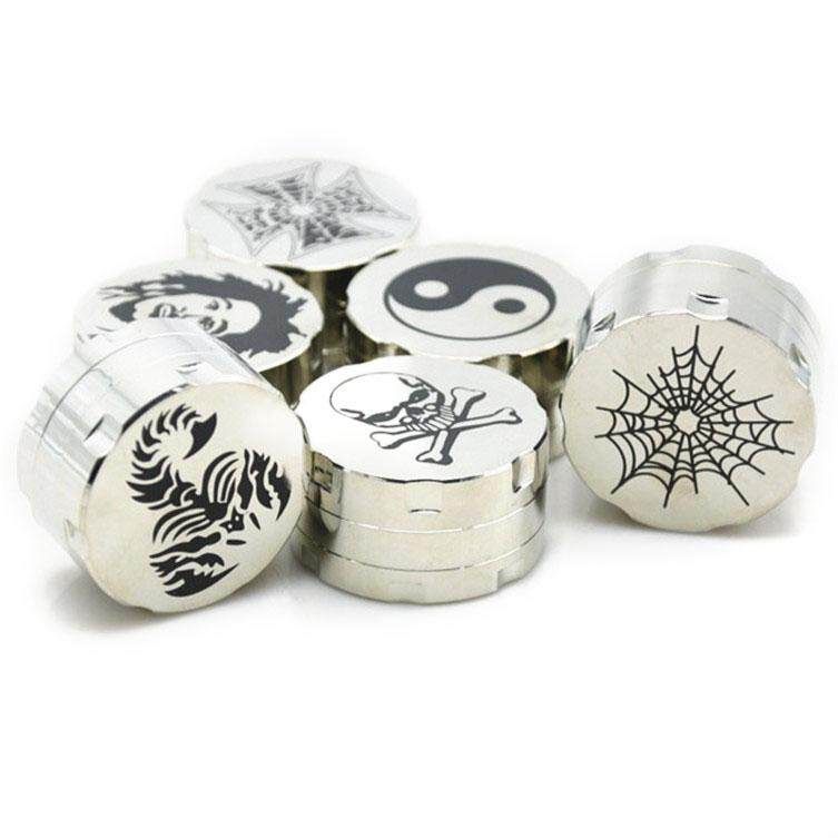 42mm 3 Piece Herb Grinder Metal Spice Crusher Zinc Alloy Pollen Catcher Smoking Accessories