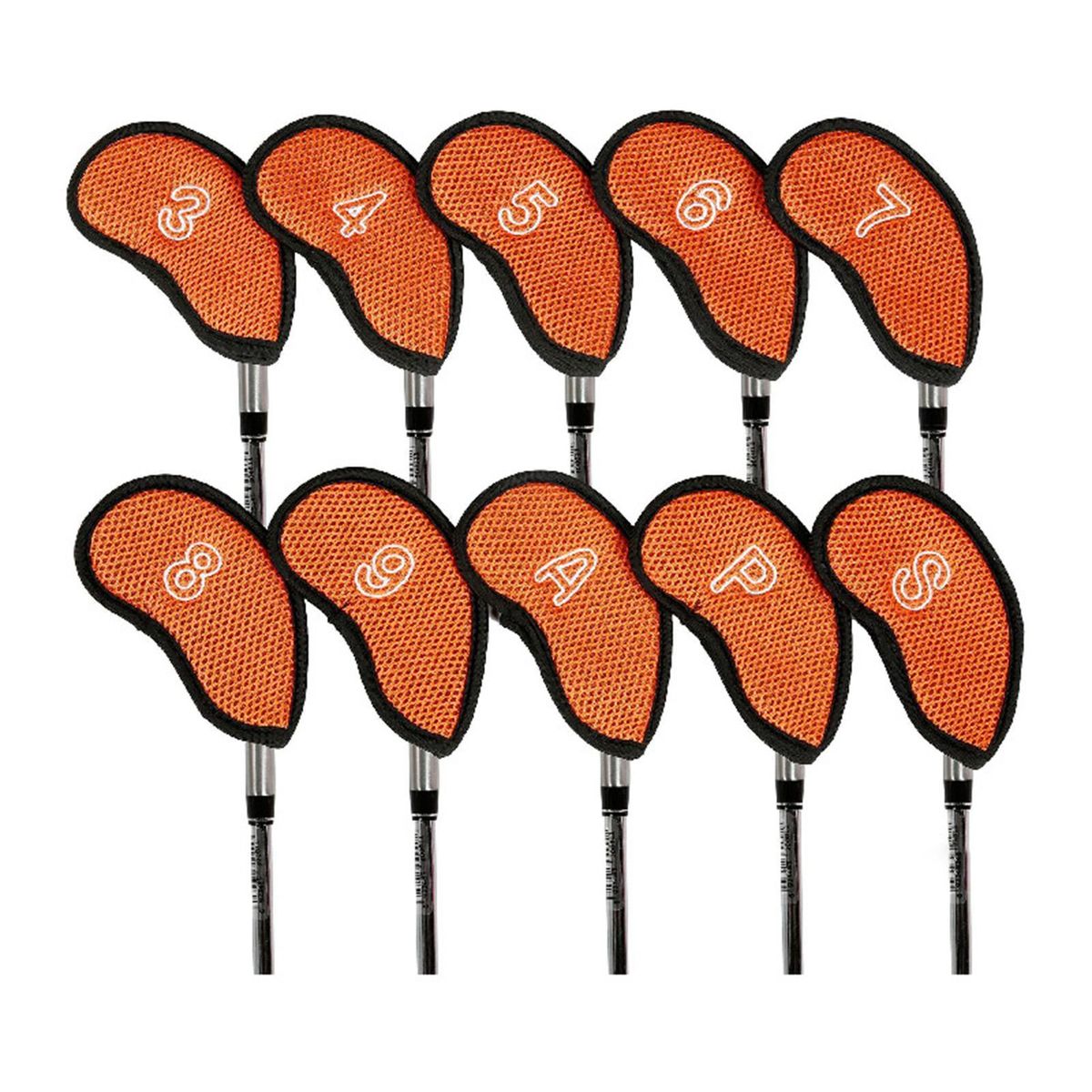 10Pcs Club Head Covers Colorful Golf Iron Club Head Protective Cases Orange