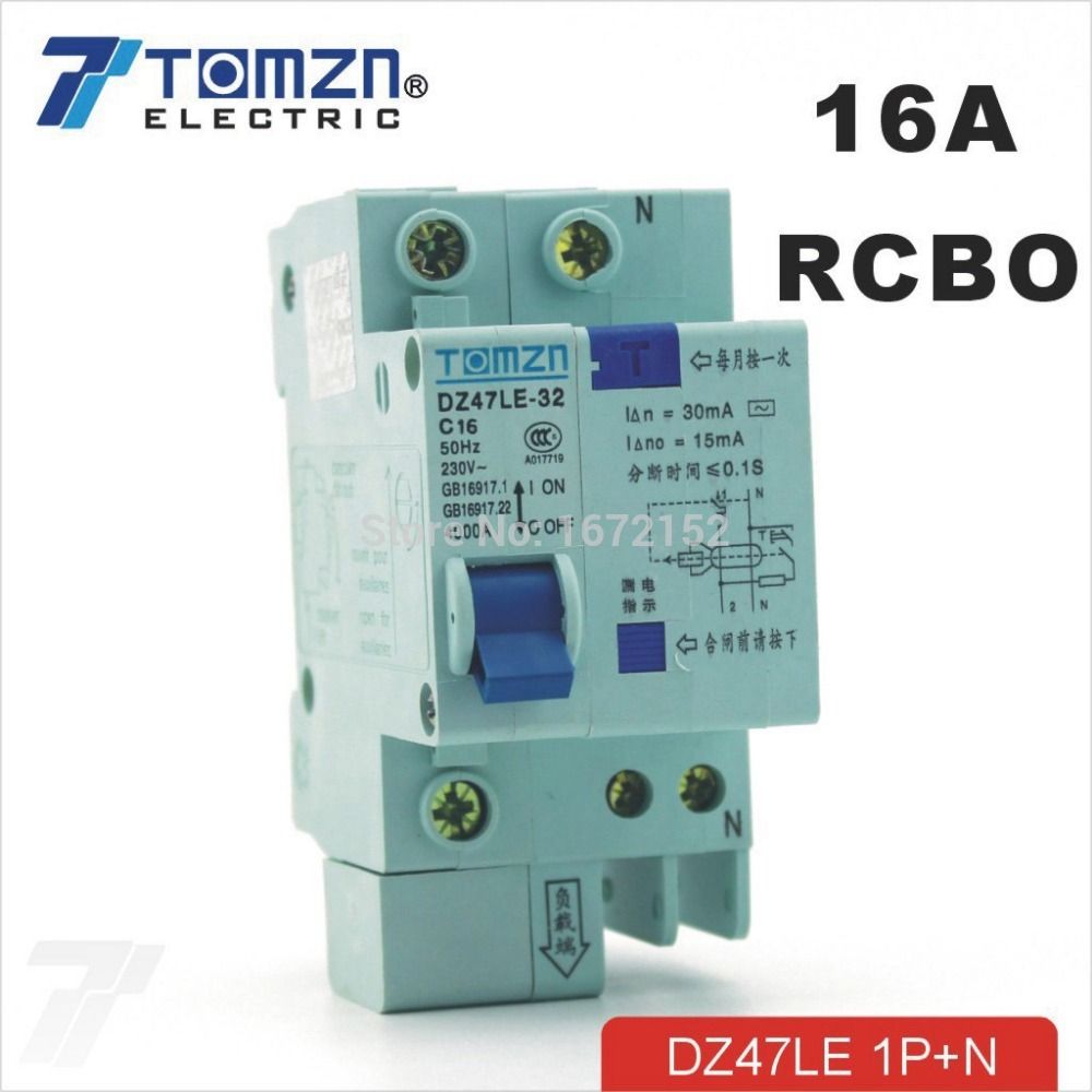 DZ47LE 1P+N 16A Type 230V~ 50HZ 60HZ Residual Current