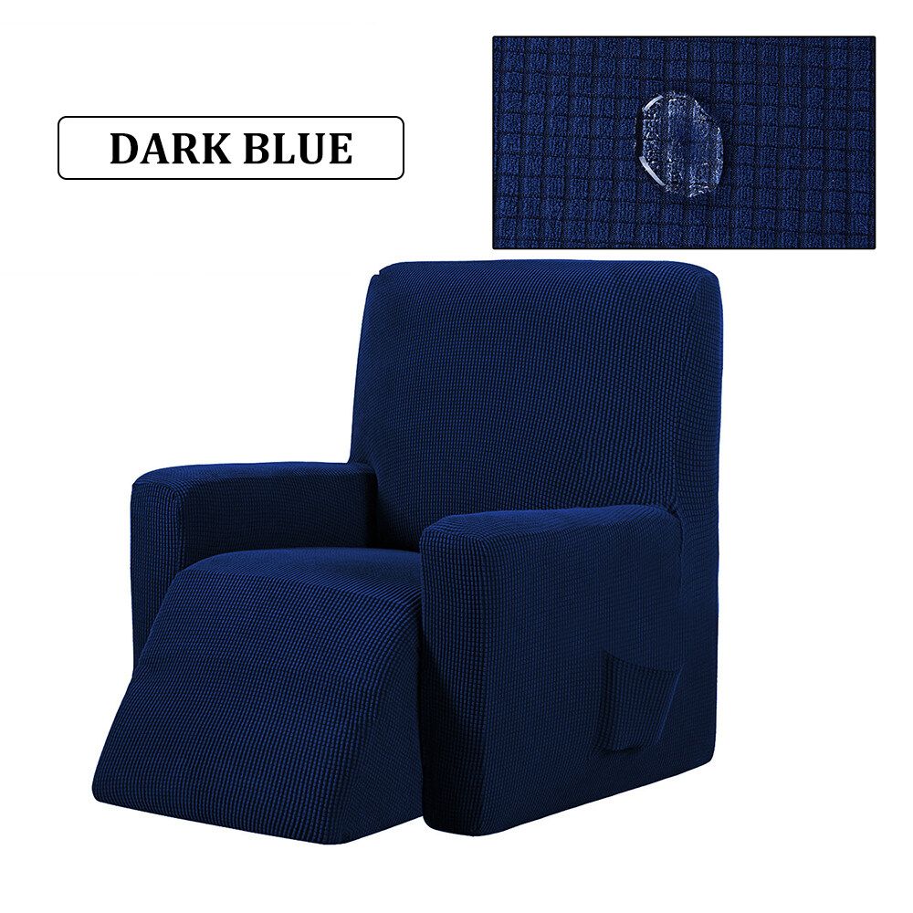 Non-slip Recliner Chair Set Protector Elastic All-inclusive Massage Sofa Sheet Deep Blue