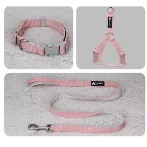 Pink Dog Collar Set