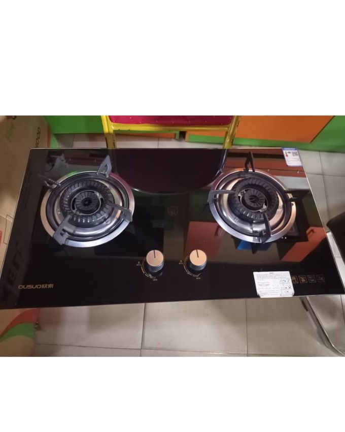 73cmX41cm 2Gas Burner Tempered Glass CookerTop Hob {ousuo}