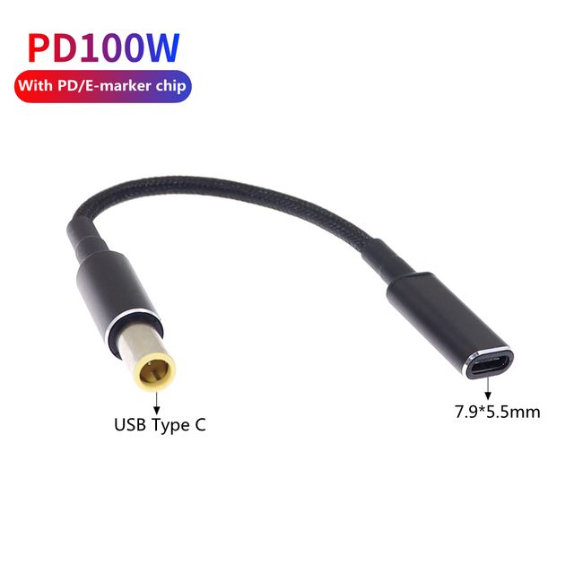 100W Laptop Power Adapter Connector Fast Charging Cable