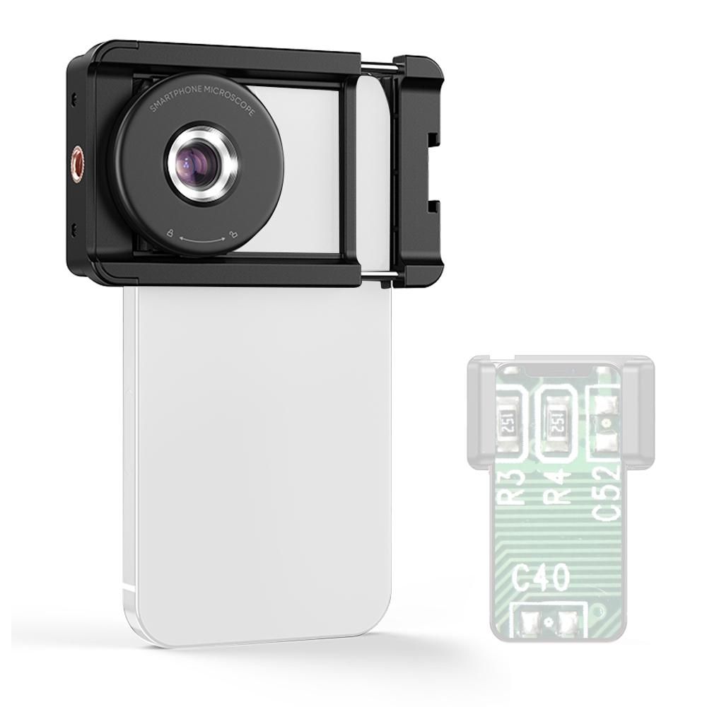 Portable Microscope Universal Mobilephone Microscope with 6 LED Lights No Need APP with CPL Multifunctional Microscope for Daily Observation