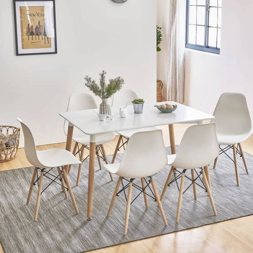 Rectangular Wooden Dinning Table + 6 Sitting Chairs