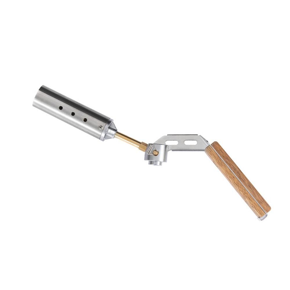 Wood Handle Camping Folding Gas Torch High Power Outdoor Portable Burners Charcoal Burning Tool Picnic BBQ Cooking Flamethrower