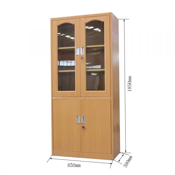 Steel Double Opening Glass and Double Door Storage File Locker