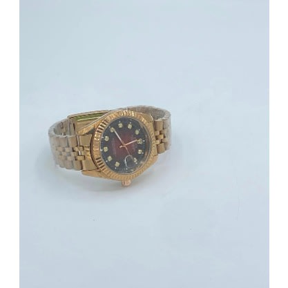 Rose Gold Polished Steel Men's Classic Wrist Watch