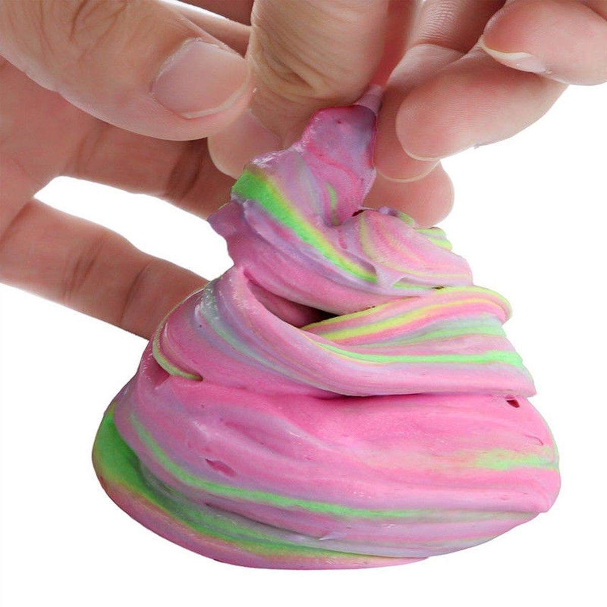 AU Fluffy Strechy Slimes Pink Unicorn Floam Slime Stress Relief Toy DIY #4