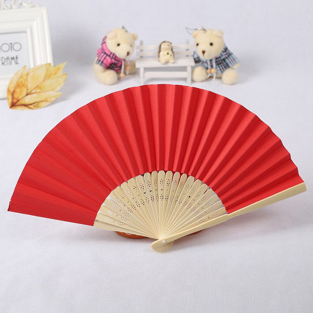 PerformanceAccessories Dance Color Folding Solid Wedding #H10 Hand Party Lace Pattern Silk Held Folding Fan Fashion