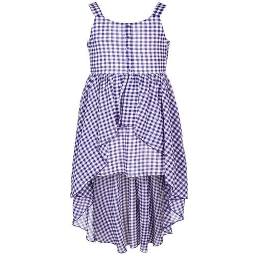 High-low Overlay Gingham Dress